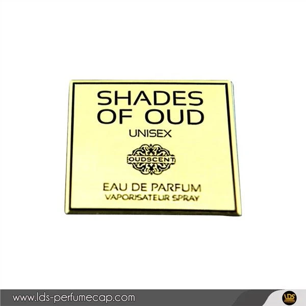 Etichetă de parfum cu logo negru din aliaj de zinc